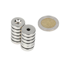 Neodymium Ringmagneet Ø16 x Ø8,1 x 4 mm N35 NiCuNi met boor-/verzinkgat Zuidpool
