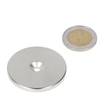 Ring magnet 42 x 9.5 x 4.5 x 4.0 mm with drill/countersink hole South pole