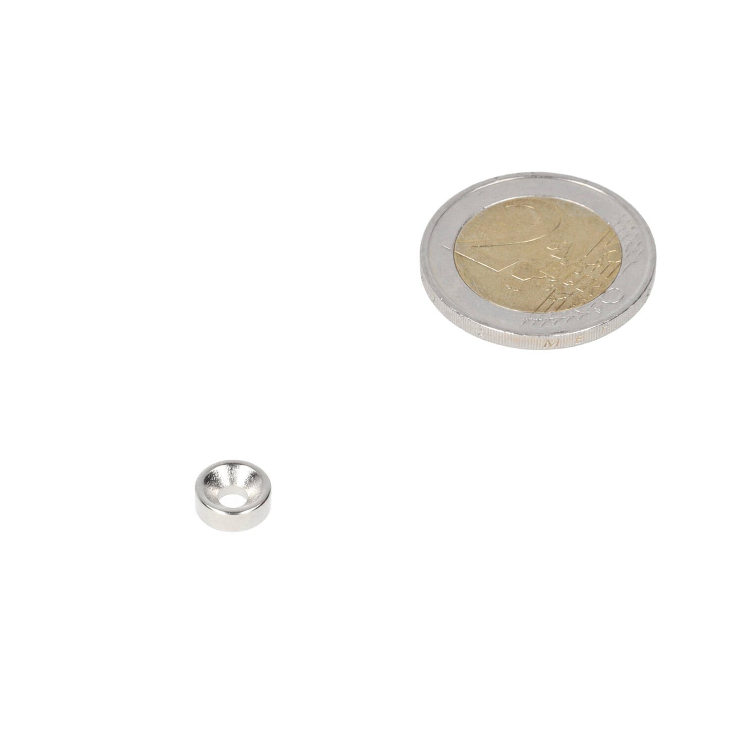 Neodymium Ringmagneet Ø8 x Ø6 x 3 mm N35 NiCuNi met boor-/verzinkgat Noordpool