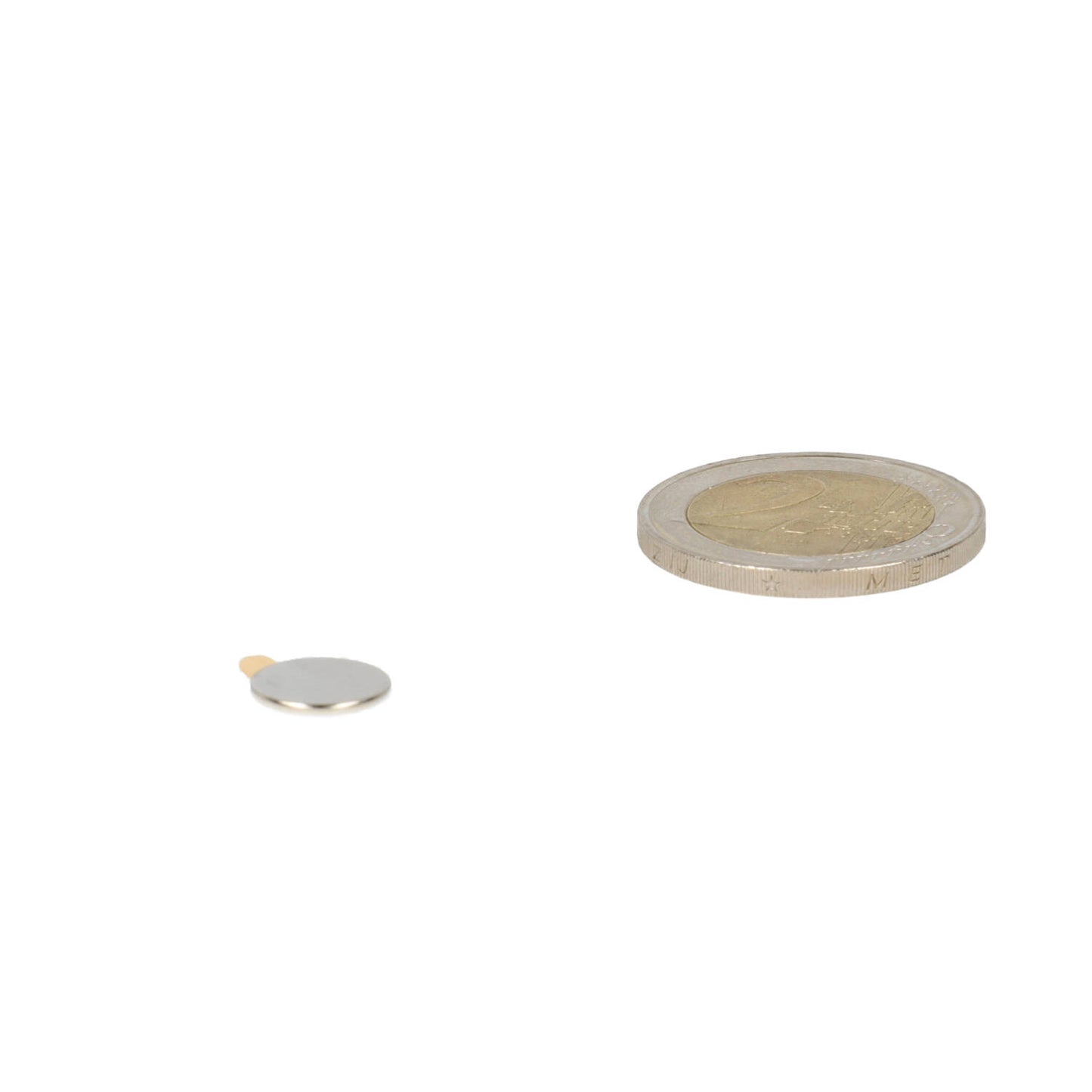 Neodymium Schijfmagneet Ø10 x 1 mm N45 NiCuNi zelfklevend