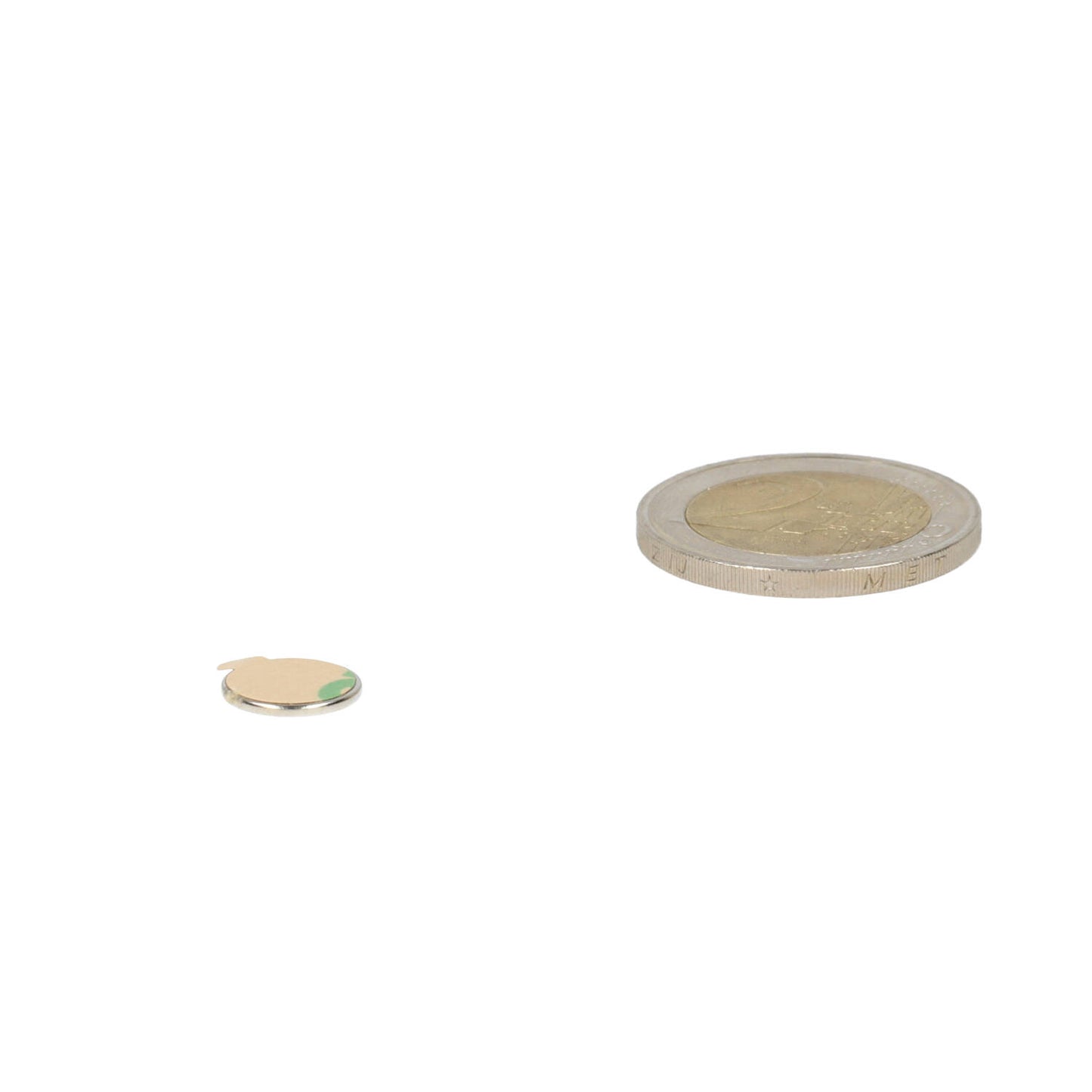Neodymium Schijfmagneet Ø10 x 1 mm N45 NiCuNi zelfklevend