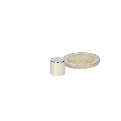 Neodymium Schijfmagneet Ø10 x 10 mm N48 NiCuNi