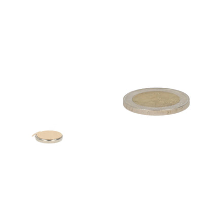 Neodymium Schijfmagneet Ø10 x 1,5 mm N45 NiCuNi zelfklevend