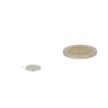 Neodymium Schijfmagneet Ø11 x 1 mm N48 NiCuNi zelfklevend