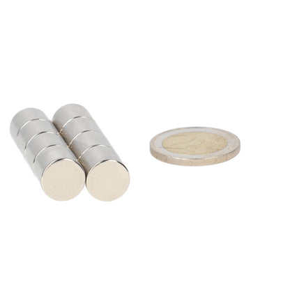 Neodymium Schijfmagneet Ø12 x 12 mm N48 NiCuNi