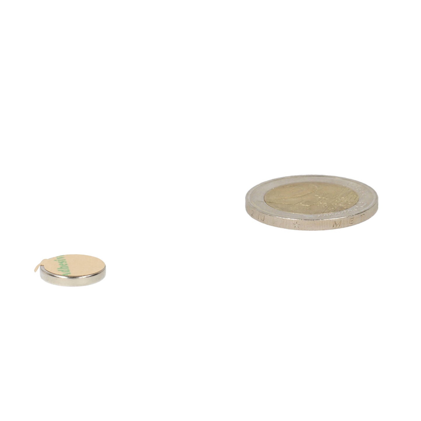 Neodymium Schijfmagneet Ø12 x 2 mm N48 NiCuNi zelfklevend