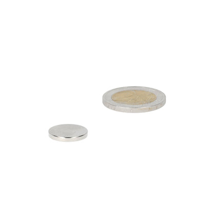 Neodymium Schijfmagneet Ø15 x 2 mm N48 NiCuNi