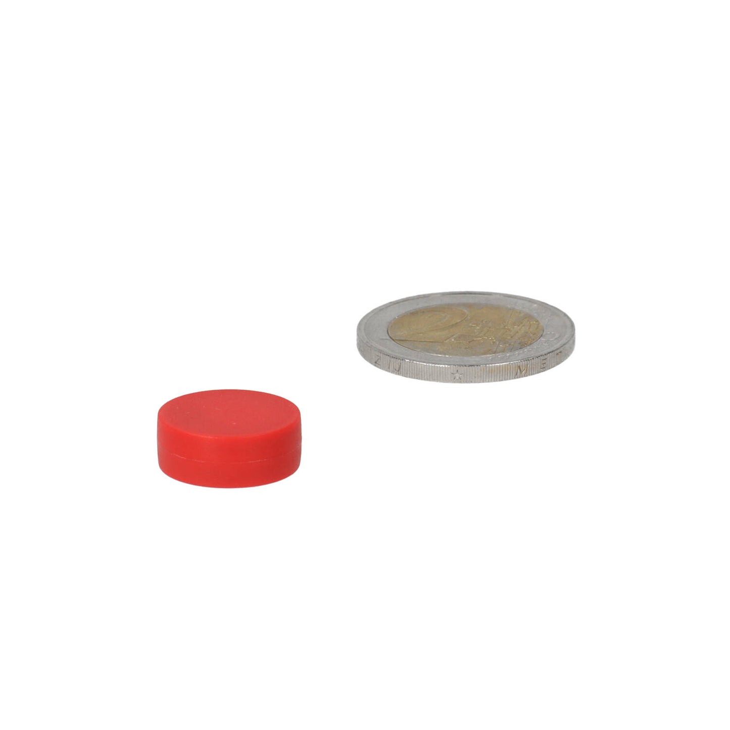 Neodymium Schijfmagneet ø16 x 6 mm N45 kunststof coating (Rood)