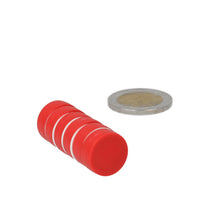 Neodymium Schijfmagneet ø16 x 6 mm N45 kunststof coating (Rood)