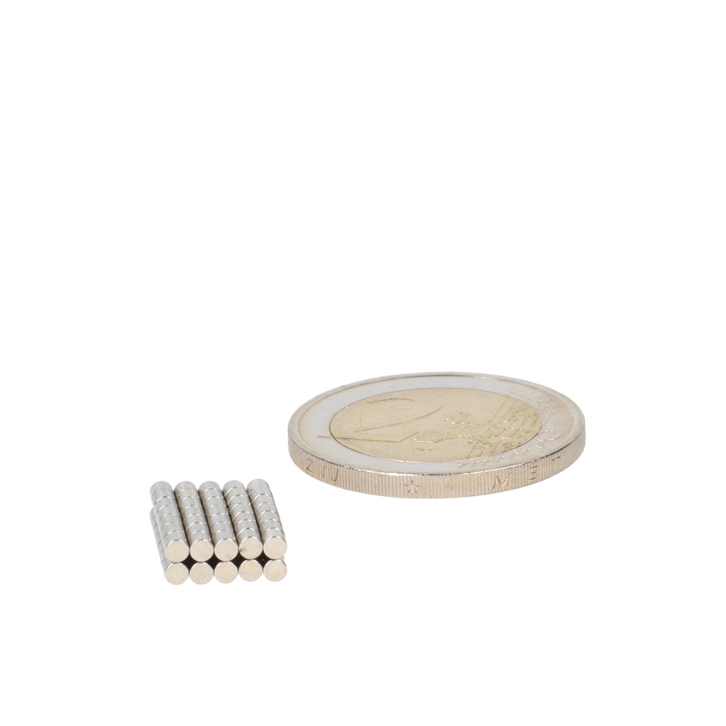 Neodymium Schijfmagneet Ø2 x 2 mm N52 NiCuNi