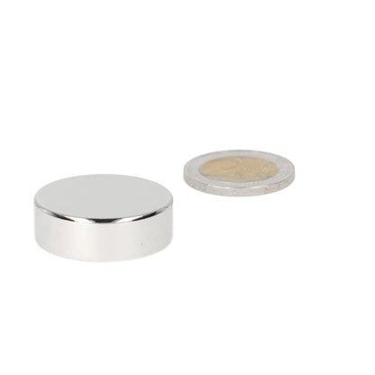 Neodymium Schijfmagneet Ø30 x 10 mm N48 NiCuNi