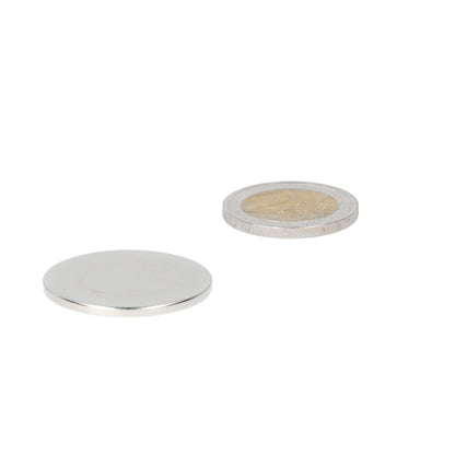Neodymium Schijfmagneet Ø30 x 2 mm N48 NiCuNi