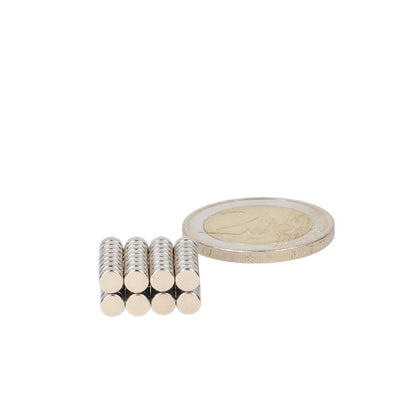 Neodymium Schijfmagneet Ø4 x 2 mm N52 NiCuNi