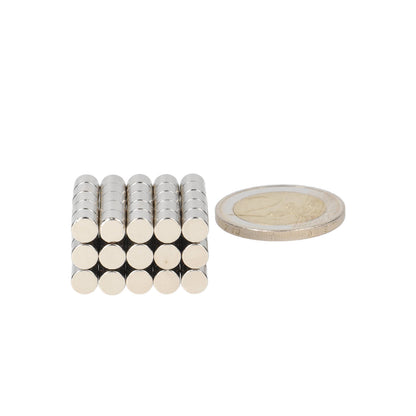 Neodymium Schijfmagneet Ø5 x 5 mm N50 NiCuNi