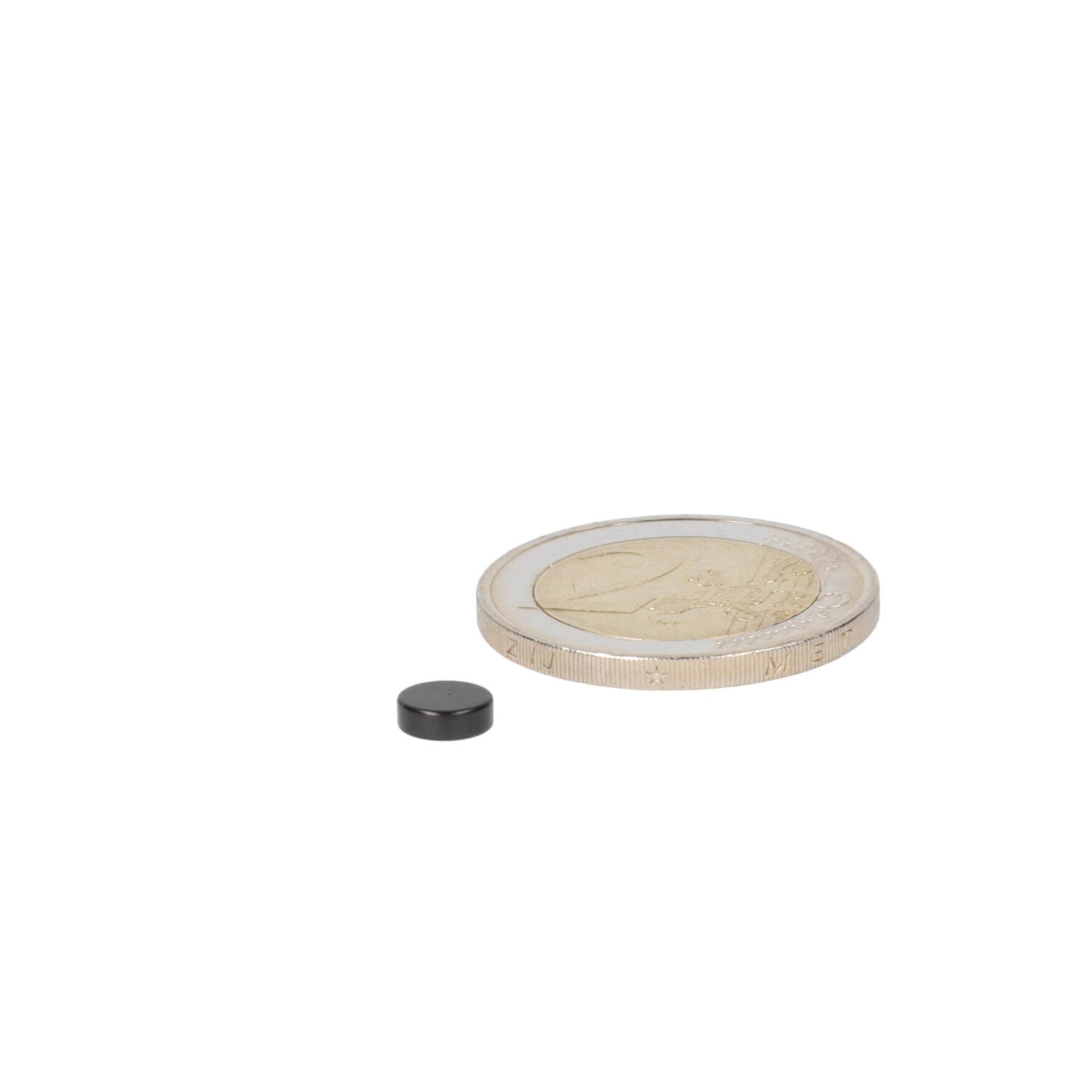 Schijfmagneet 6 x 2 mm met zwarte epoxy coating