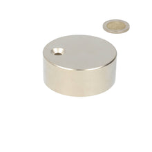 Neodymium Schijfmagneet Ø60 x 25 mm N48 NiCuNi met met boor-/verzinkgat