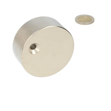 Neodymium Schijfmagneet Ø60 x 25 mm N48 NiCuNi met met boor-/verzinkgat