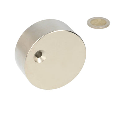Disc magnet 60 x 25 mm with countersunk hole – Neodymium magnet