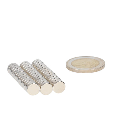 Neodymium Schijfmagneet Ø8 x 3 mm N48 NiCuNi