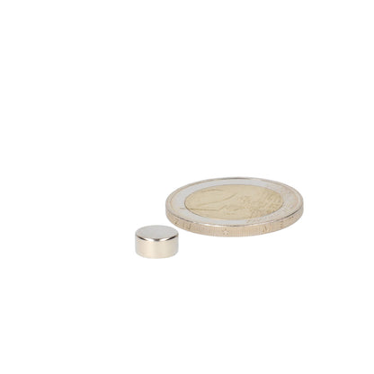Neodymium Schijfmagneet Ø8 x 4 mm N48 NiCuNi
