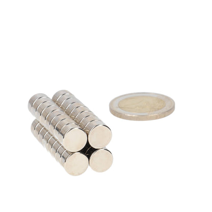 Neodymium Schijfmagneet Ø9 x 5 mm N48 NiCuNi