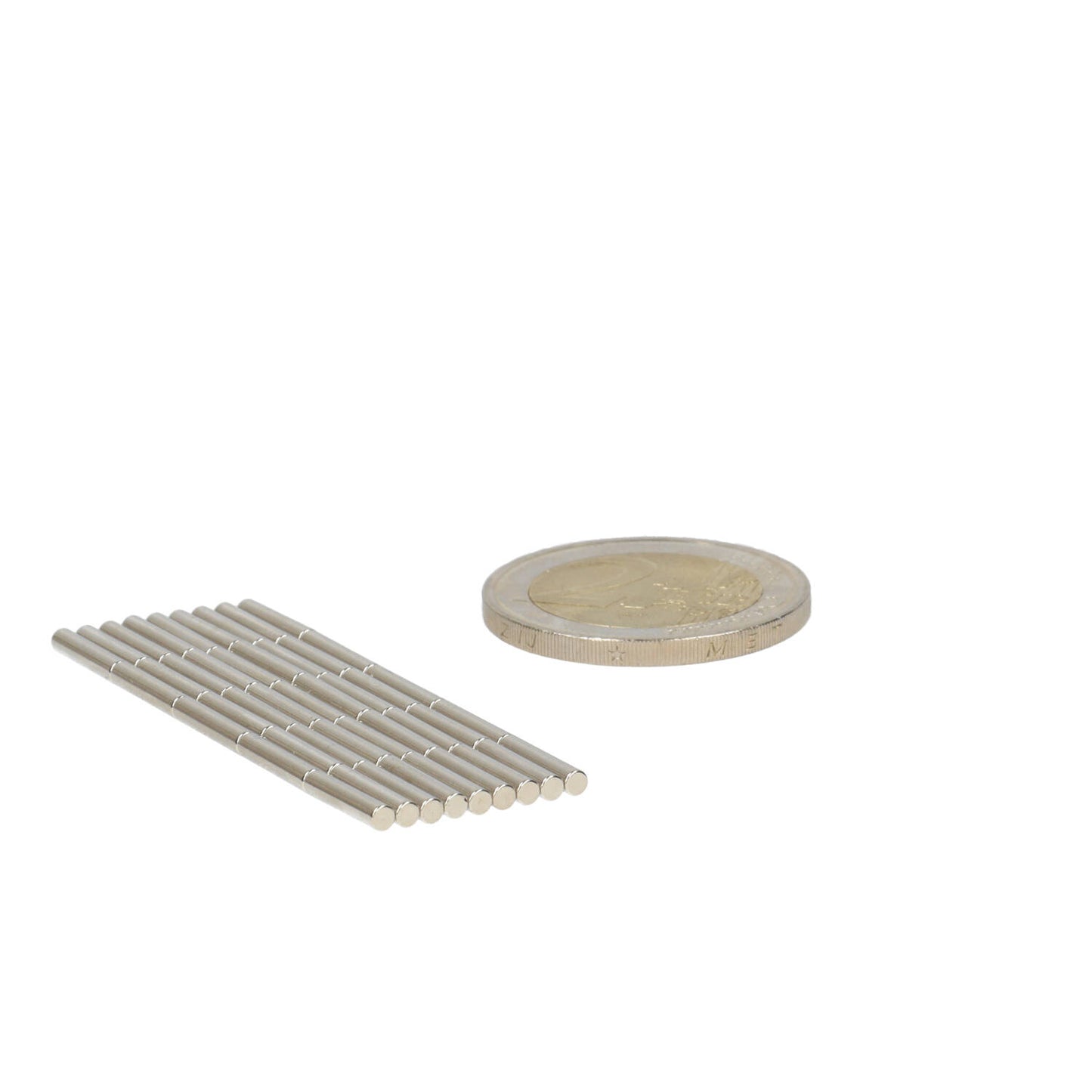 Neodymium Staafmagneet Ø2 x 10 mm N50 NiCuNi