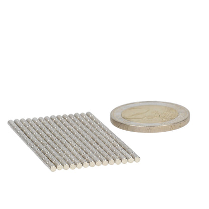 Neodymium Staafmagneet Ø2 x 4 mm N50 NiCuNi
