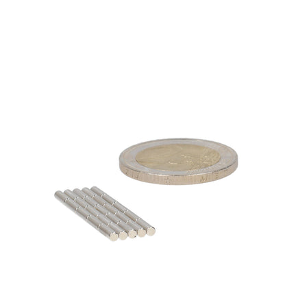 Neodymium Staafmagneet Ø2 x 6 mm N50 NiCuNi