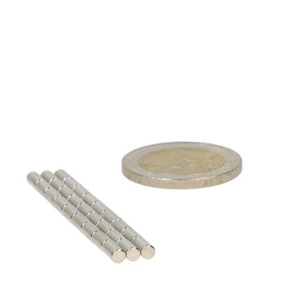 Neodymium Staafmagneet Ø3 x 6 mm N48 NiCuNi