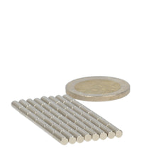 Neodymium Staafmagneet Ø3 x 8 mm N50 NiCuNi