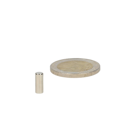 Neodymium Staafmagneet Ø4 x 10 mm N48 NiCuNi