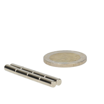 Neodymium Staafmagneet Ø4 x 10 mm N48 NiCuNi