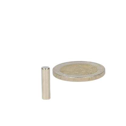 Neodymium Staafmagneet Ø4 x 15 mm N48 NiCuNi