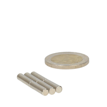 Neodymium Staafmagneet Ø4 x 15 mm N48 NiCuNi