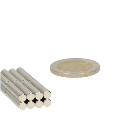 Neodymium Staafmagneet Ø4 x 20 mm N48 NiCuNi