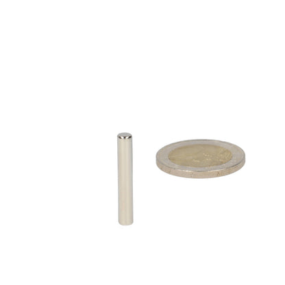 Neodymium Staafmagneet Ø4 x 25 mm N48 NiCuNi