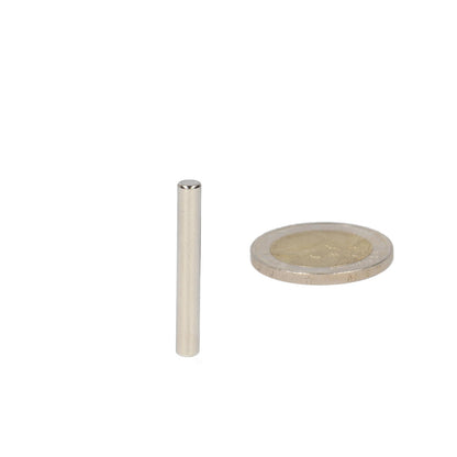 Neodymium Staafmagneet Ø4 x 30 mm N48 NiCuNi