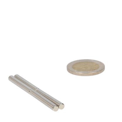 Neodymium Staafmagneet Ø4 x 30 mm N48 NiCuNi