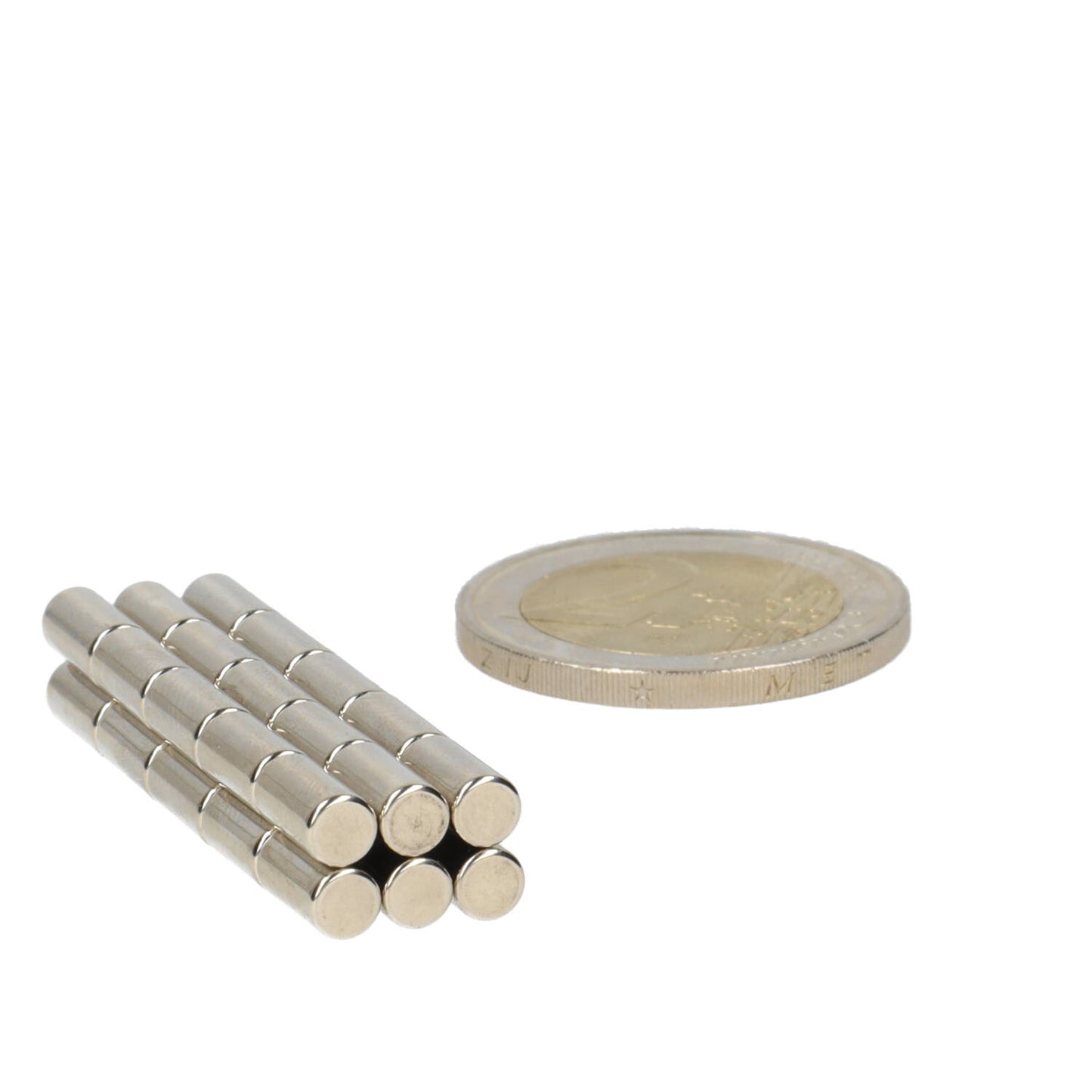 Neodymium Staafmagneet Ø4 x 8 mm N48 NiCuNi