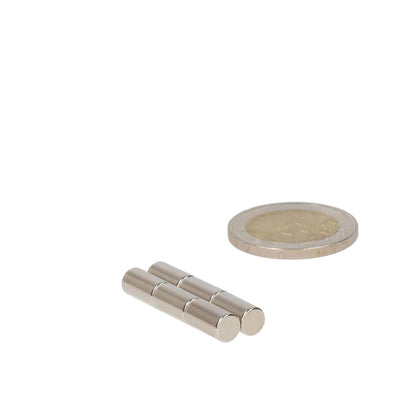 Neodymium Staafmagneet Ø5,5 x 10 mm N48 NiCuNi