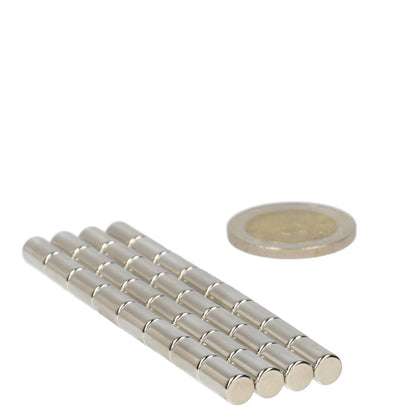 Neodymium Staafmagneet Ø6 x 10 mm N48 NiCuNi