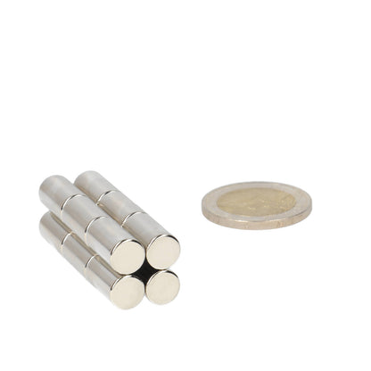 Neodymium Staafmagneet Ø8 x 15 mm N48 NiCuNi