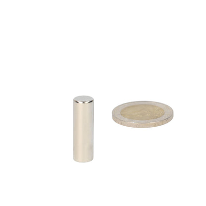 Neodymium Staafmagneet Ø8 x 25 mm N45 NiCuNi
