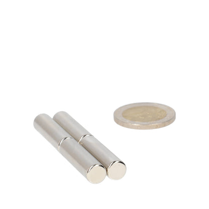 Neodymium Staafmagneet Ø8 x 30 mm N48 NiCuNi