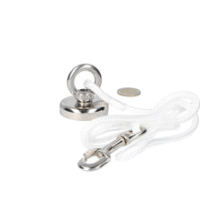 Neodymium Vismagneet Ø48 x 10 mm 88 kg Trekkracht NiCuNi – Starterset met 16 m Touw, Oogmoer en Bout