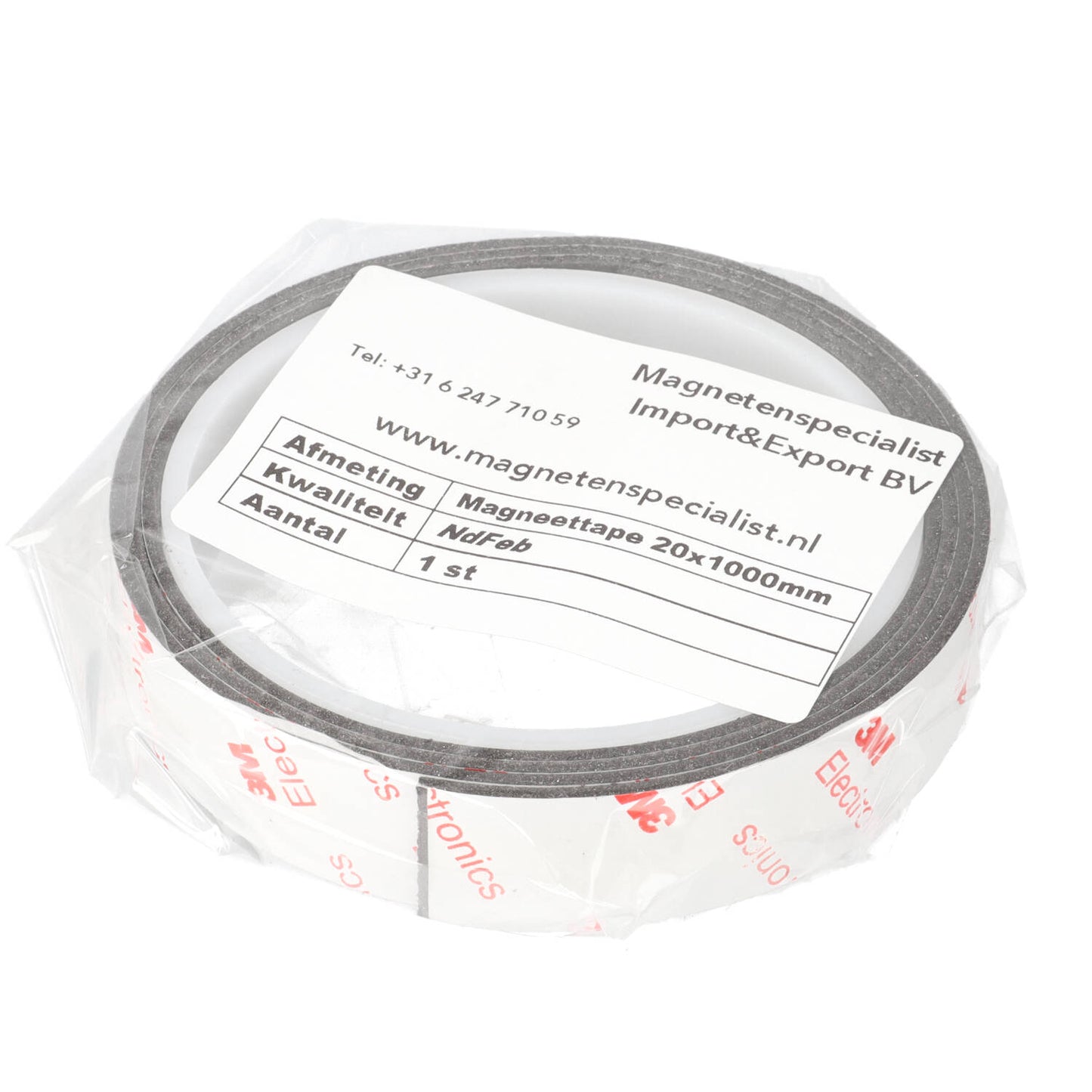 Neodymium Magneetband 20 x 1000 mm N48 Zelfklevend