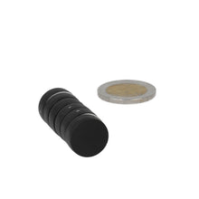 Neodymium Schijfmagneet ø16 x 6 mm N45 kunststof coating (Zwart) - Magnetenspecialist Import & Export B.V.