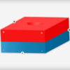 Blockmagnet 13,5 x 13,5 x 5 mm, N48 mit Senkbohrung 4,5 mm (Nordpol) – Bild 3