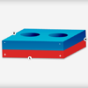 Block magnet 30 x 13.5 x 5 mm, N48 with 2x countersunk hole 4.5 mm ( South Pole ) - Image 3