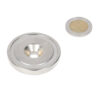 Pot magnet 48 x 10.5 mm, with drill/galvanized hole - Image 2